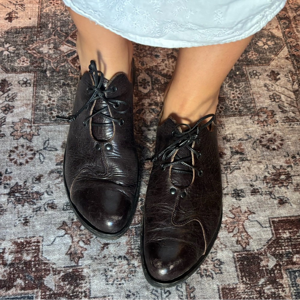 CYDWOQ Genuine Leather Laced Dark Brown Women's Loafers size S Handmade in USA - Picture 10 of 12